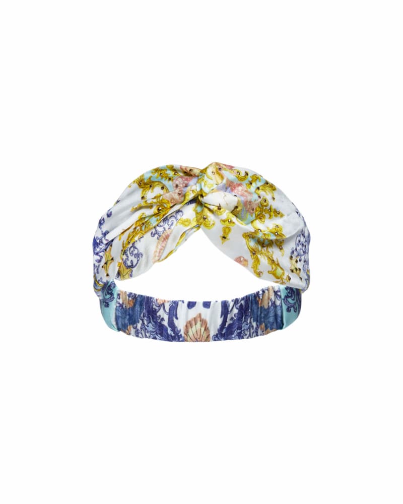 Front of a size one-size-fits-all Mabel Woven Twist Headband in WHITE by Camilla. | dia_product_style_image_id:257002